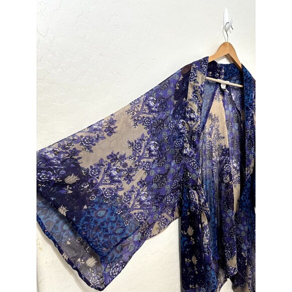 American Rag Womans Kimono Size M/L Floral Whimsigoth Beachy Ethereal Whimsical - Picture 6 of 14